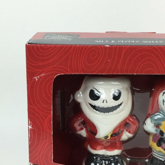 Disney The Nightmare Before Christmas Santa Jack Sally Salt Pepper Shakers New - Picture 5 of 12
